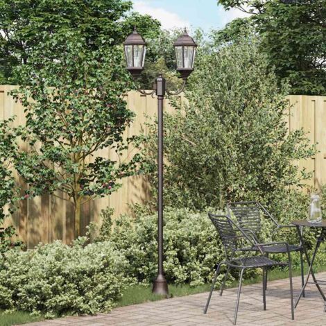 Garden Light Post Bronze Aluminium and Glass vidaXL
