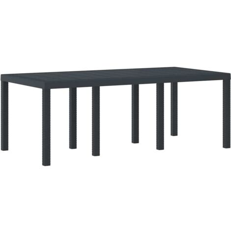 Garden Table Anthracite 200 x 100 x 73 cm Poly Rattan vidaXL