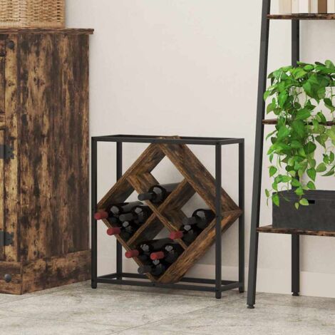 Wine Rack Smoked oak 51 x 18 x 52.5 cm Engineered Wood vidaXL
