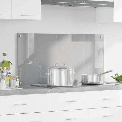Kitchen Backsplash Light Grey 100 x 50 cm Tempered Glass vidaXL
