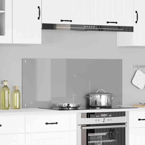 Kitchen Backsplash Light grey 120 x 50 x 0.6 cm Tempered Glass vidaXL