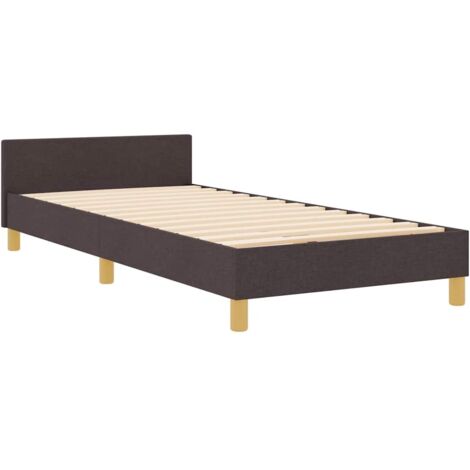 vidaXL Bed Frame Dark brown Wood, Fabric 80 x 200 cm Durable Bed Frame (1/5)