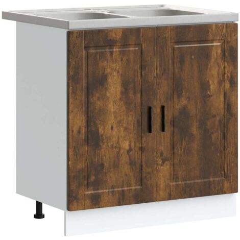 Sink Base Cabinet Porto Brown 80 x 46 x 81.5 cm Engineered wood vidaXL