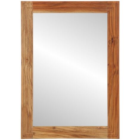 Bathroom Mirror 50x70x3 cm Solid Wood Acacia vidaXL