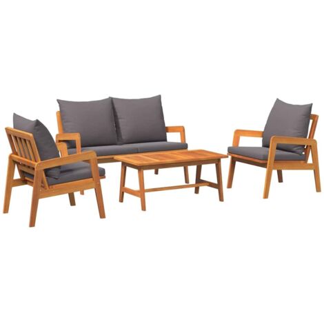 Bistro Set 4 pcs Brown 75 x 45 x 38cm Solid Acacia wood vidaXL