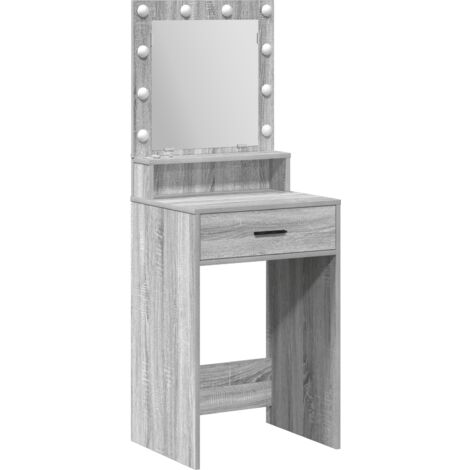 Grey sonoma Particle board 50 x 41 x 135 cm Mirror Vanity Table vidaXL