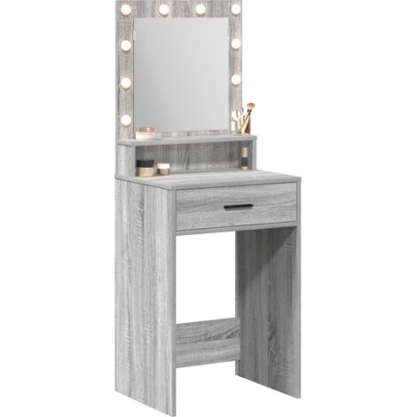 Grey sonoma Particle board 50 x 41 x 135 cm Mirror Vanity Table vidaXL