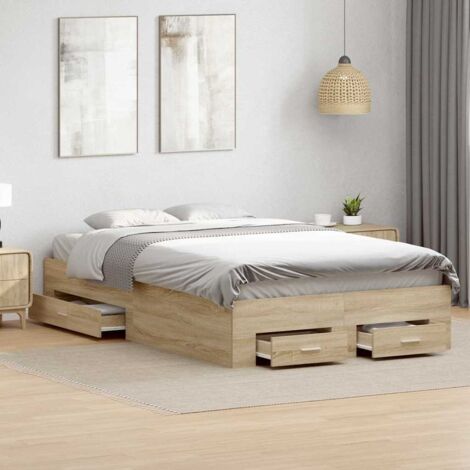 Bed Frame Brown 120 x 200 cm Engineered wood vidaXL