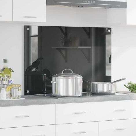 Kitchen Backsplash Dark grey 90 x 60 x 0.6 cm Tempered Glass vidaXL