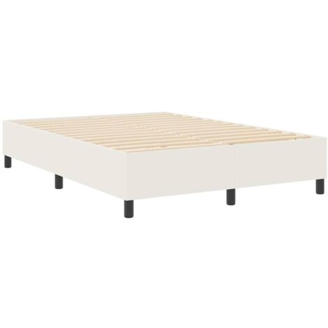 Box Spring Bed Cream 140 x 190 cm Corduroy fabric vidaXL (1/5)