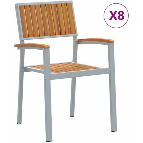 Garden Chair 8 pcs Brown 56 x 57 x 87cm Solid Acacia wood vidaXL