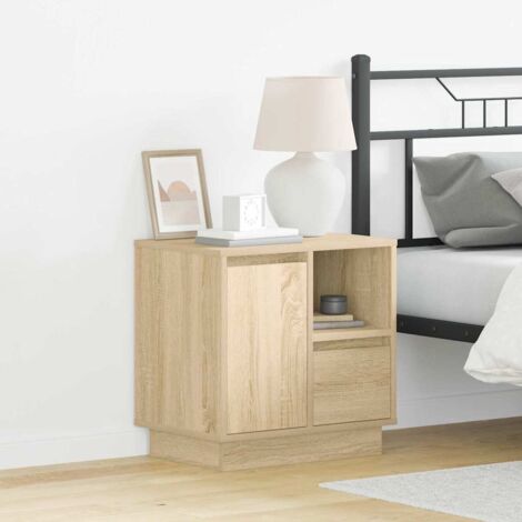 Bedside Cabinet with Drawer 2 pcs Sonoma oak 50 x 34.5 x 50 cm vidaXL (1/5)