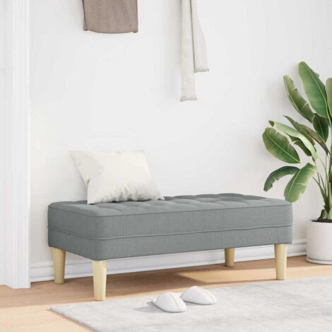 Bench Light grey 113 x 57 x 39 cm Fabric vidaXL