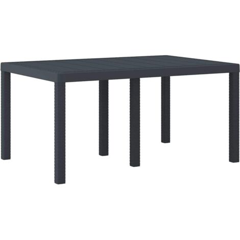 Garden Table Anthracite 150 x 100 x 73 cm Poly Rattan vidaXL