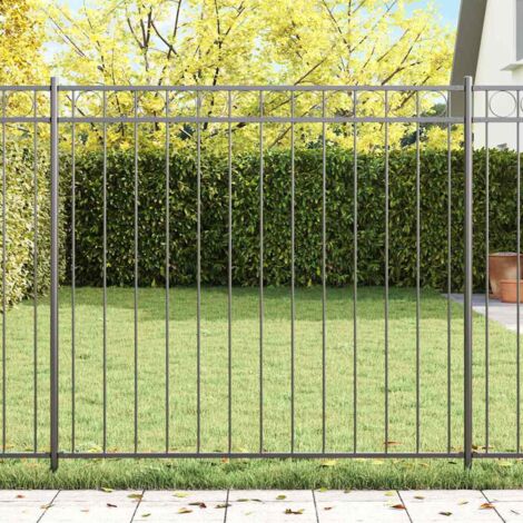 Garden Fence Grey Steel vidaXL