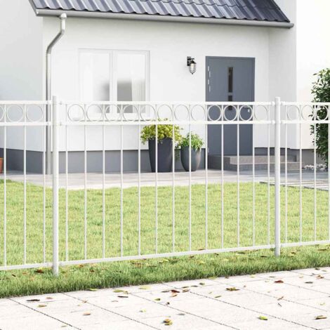 Garden Fence White Steel vidaXL