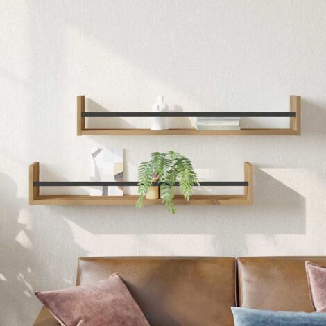 Wall Shelf 2 pcs Artisan oak 80 x 16 x 14 cm Engineered Wood vidaXL