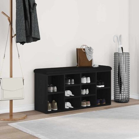 Shoe Bench with Storage Black 100 x 30 x 48 cm Engineered wood vidaXL (1/5)