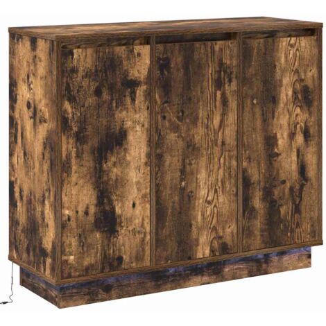 Sideboard with Shelf Smoked Oak 90 x 32 x 75 cm Engineered wood vidaXL