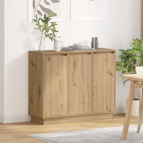 Sideboard with Door Artisan Oak 90 x 32 x 75 cm Engineered wood vidaXL