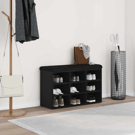 Shoe Bench with Storage Black 80 x 30 x 48 cm Engineered wood vidaXL (1/5)