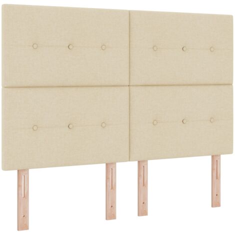 Box Spring Bed with Mattress Cream 140x200 cm Fabric vidaXL