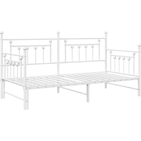 Daybed Frame with Trundle White 107x203 cm Steel vidaXL