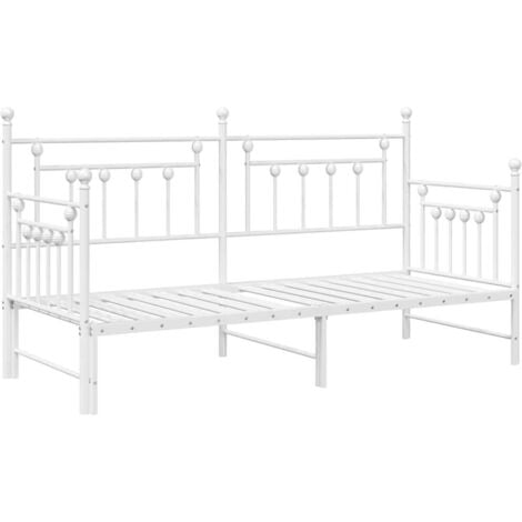 Daybed Frame with Headboard White 80 x 200 cm Steel vidaXL