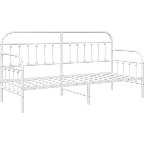 Daybed Frame with Headboard White 80 x 200 cm Steel vidaXL (1/5)