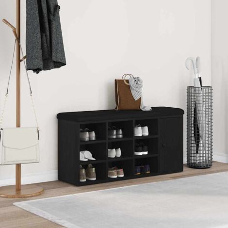 Shoe Bench with Drawer Black 100 x 30 x 48 cm Engineered wood vidaXL (1/5)