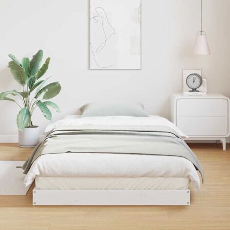 Floor Bed Frame White 100 x 220 cm Solid Pine wood vidaXL