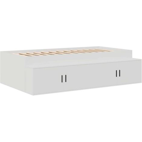 Bed Frame with Drawer White 90 x 190 cm Engineered Wood vidaXL