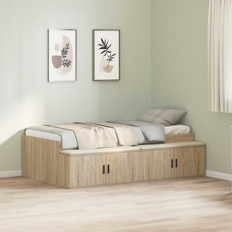Bed Frame with Drawer Sonoma Oak 70 x 190 cm Engineered Wood vidaXL (1/5)
