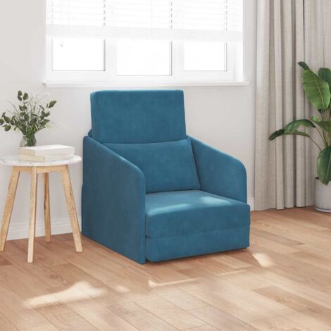 Sofa Bed Blue 65 x 80 x 83 cm Velvet vidaXL