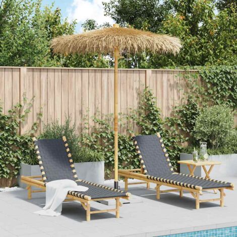 Tiki Umbrella with Banana Leaf Canopy 180 cm Bamboo vidaXL