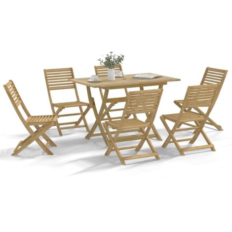 7 Piece Garden Dining Set Solid Wood Acacia vidaXL