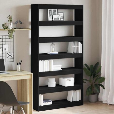 Book Cabinet Black Engineered Wood vidaXL