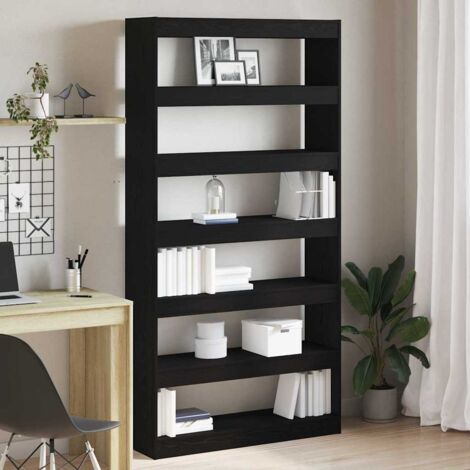 Book Cabinet Black Engineered Wood vidaXL