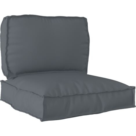 2 Piece Pallet Cushion Set Anthracite Oxford Fabric vidaXL
