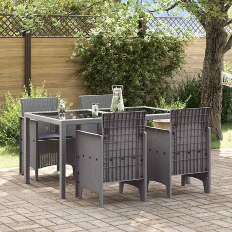 Garden Chair 4 pcs Light grey 53 x 49 x 85 cm PP vidaXL
