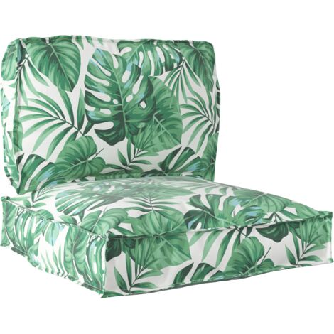 Pallet Cushion Set Floral 2 pcs Leaf pattern 70 x 70 x 12 cm vidaXL