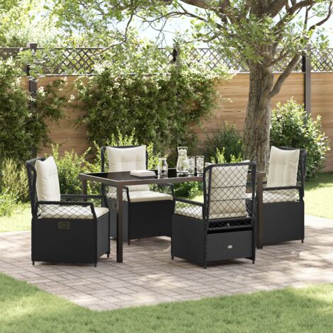 Garden Dining Set 5 pcs Black Poly Rattan vidaXL (1/5)