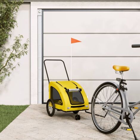 Pet Bike Trailer Yellow Oxford Fabric and Iron vidaXL (1/5)