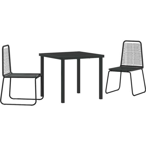 Garden Dining Set 3 pcs Black Poly rattan vidaXL (1/5)