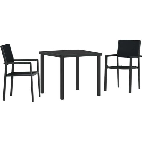 Garden Dining Set 3 pcs Black Poly rattan vidaXL (1/5)