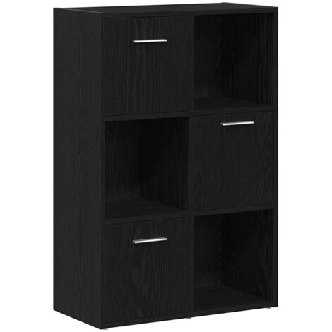 Book Cabinet/Room Divider Black Oak 60.5x30x90cm Engineered Wood vidaXL