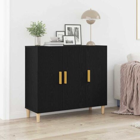 Sideboard Black 90 x 34 x 80 cm Engineered wood vidaXL