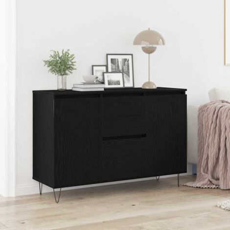 Sideboard Black oak 101.5 x 35 x 70 cm Engineered wood vidaXL (1/5)