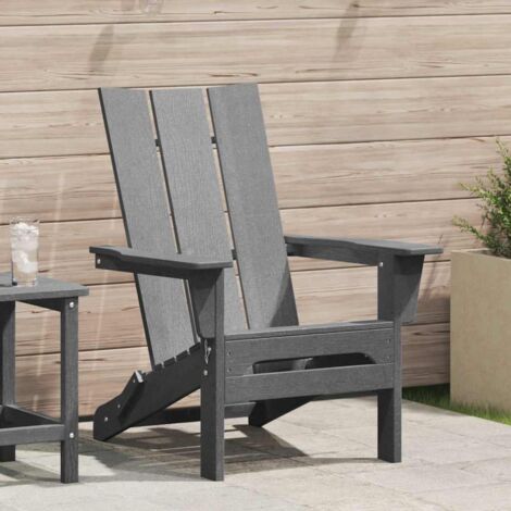 Folding Adirondack Chair Light Grey 74.5 x 80.5 x 90cm HDPE vidaXL (1/5)
