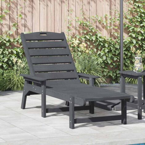 Sun Lounger Light Grey 73.5 x 92 x 90cm HDPE vidaXL